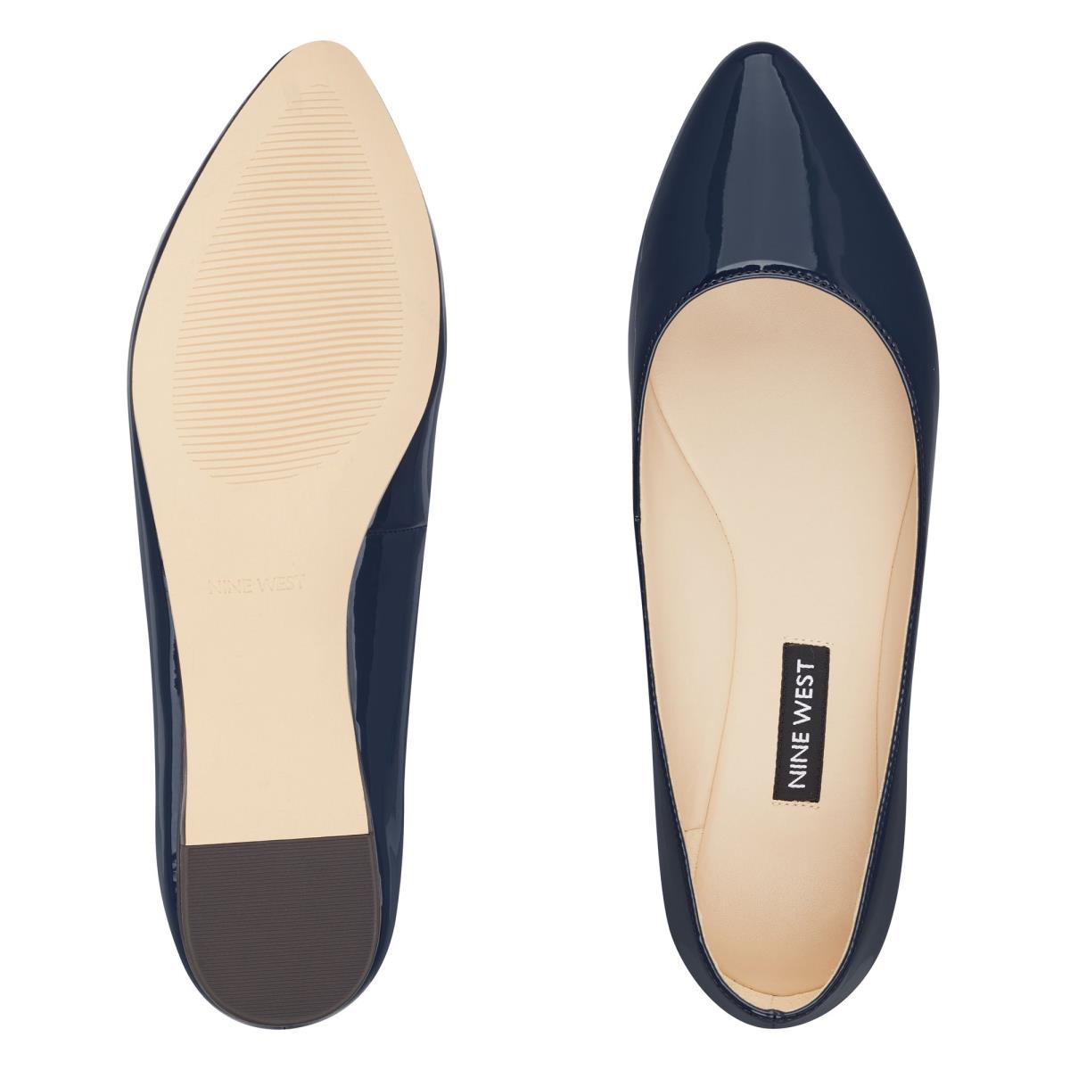 Flats Nine West Speakup Almond Puntera Azul Marino | 7325RBMZQ