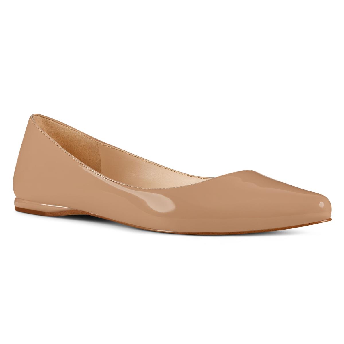 Flats Nine West Speakup Almond Puntera Gris Marrones | 5082MTDER