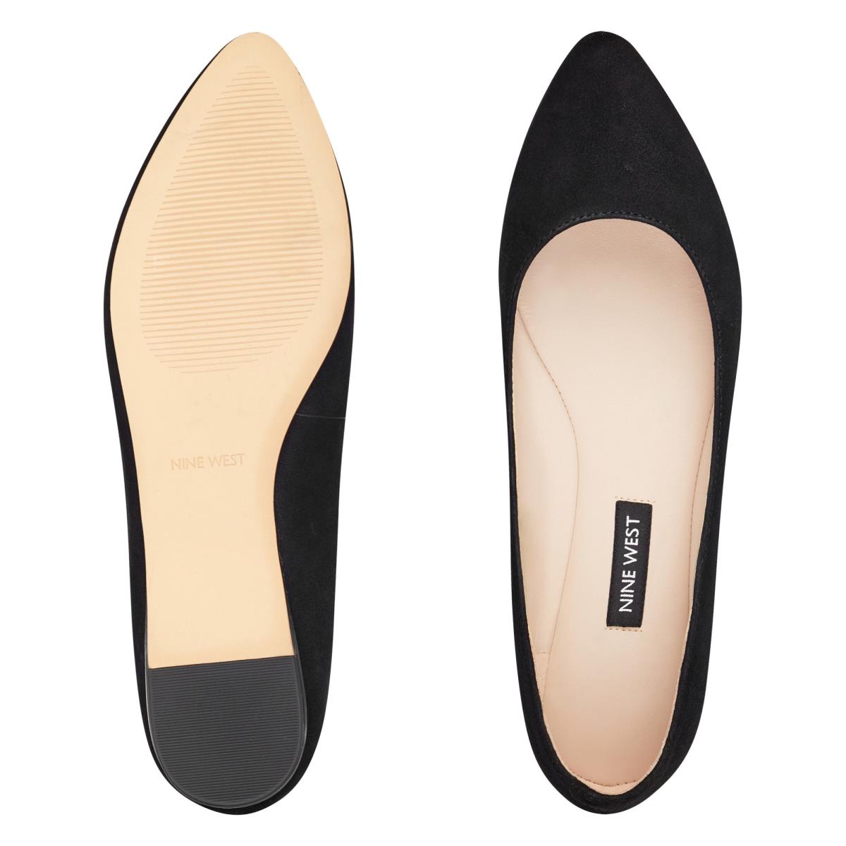 Flats Nine West Speakup Almond Puntera Negras | 6532OHLIC