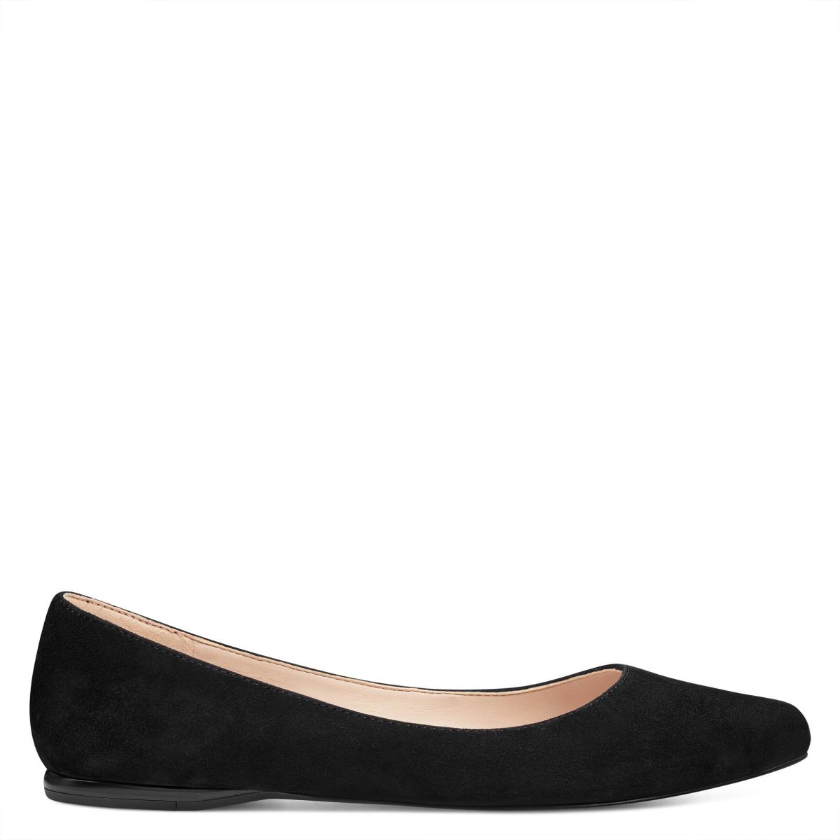 Flats Nine West Speakup Almond Puntera Negras | 6532OHLIC