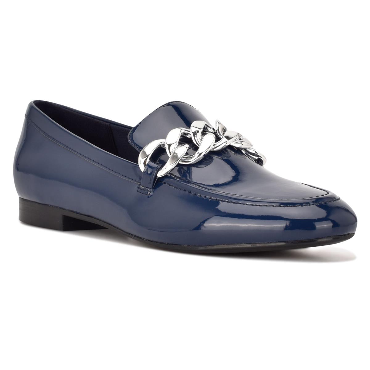 Loafers Nine West Chain Slip-On Azules | 7160BILMO