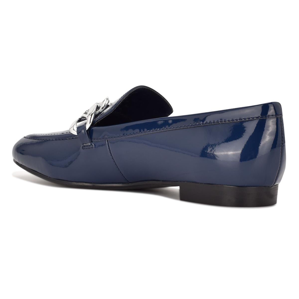 Loafers Nine West Chain Slip-On Azules | 7160BILMO