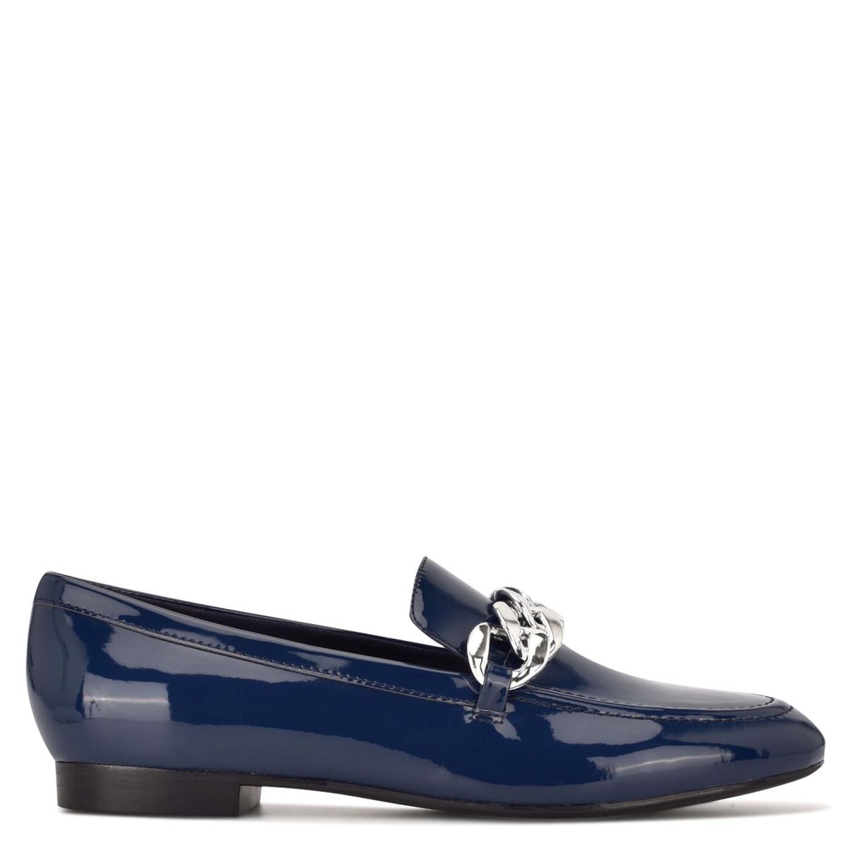 Loafers Nine West Chain Slip-On Azules | 7160BILMO