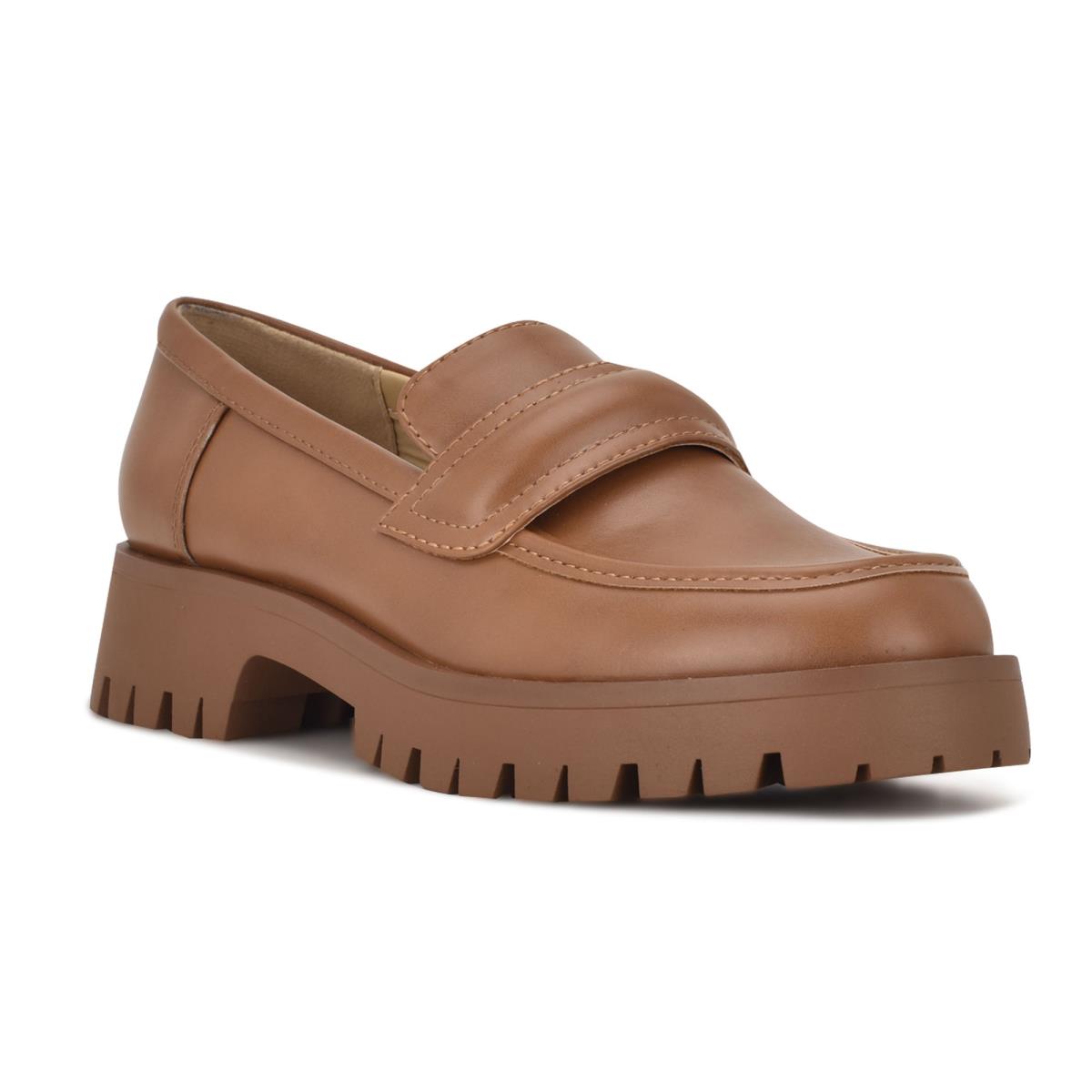 Loafers Nine West Garren Lug Sole Marrones | 7839TOHQF