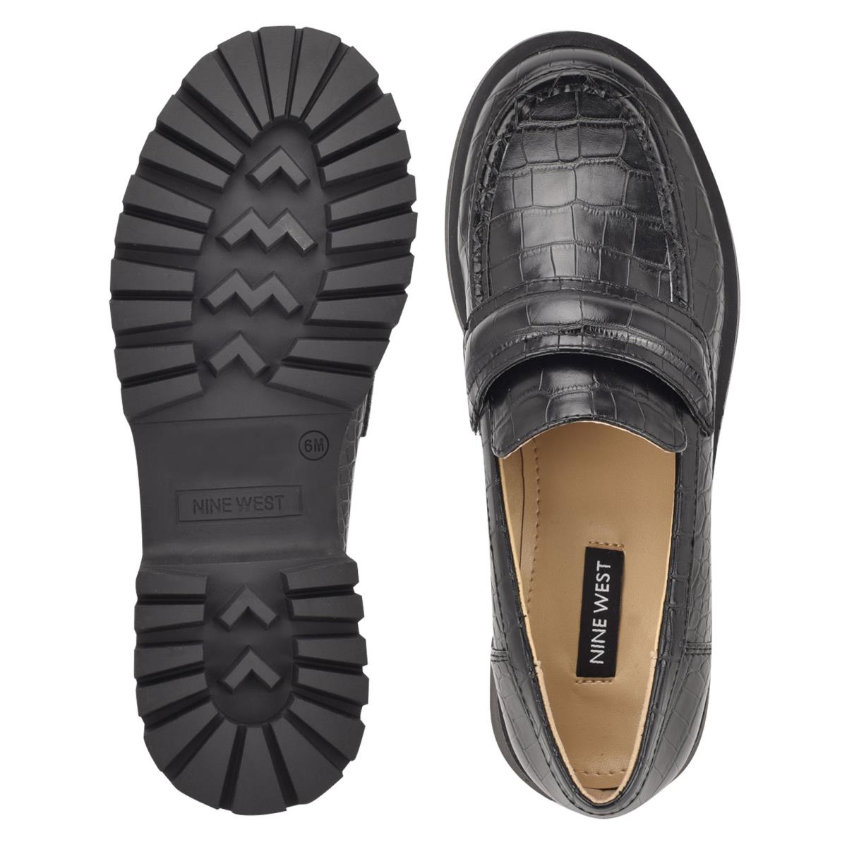 Loafers Nine West Garren Lug Sole Negras | 1847AGMSU