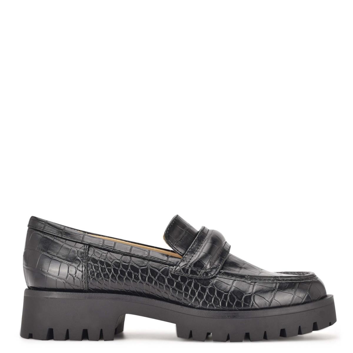 Loafers Nine West Garren Lug Sole Negras | 1847AGMSU