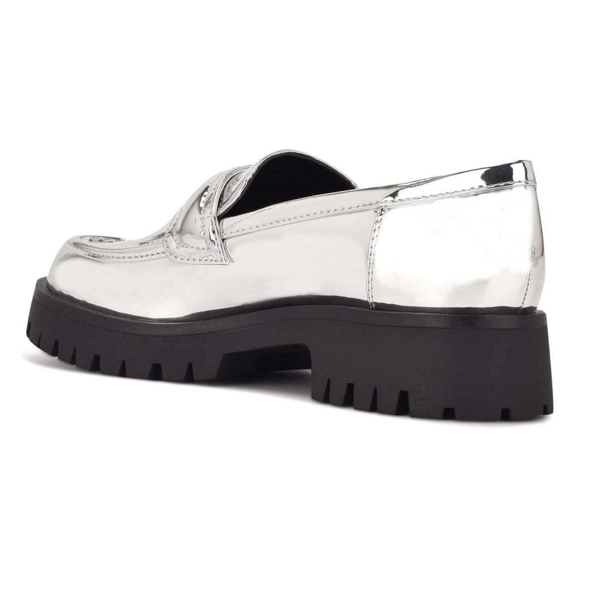 Loafers Nine West Garren Lug Sole Plateadas | 0342ENXRC