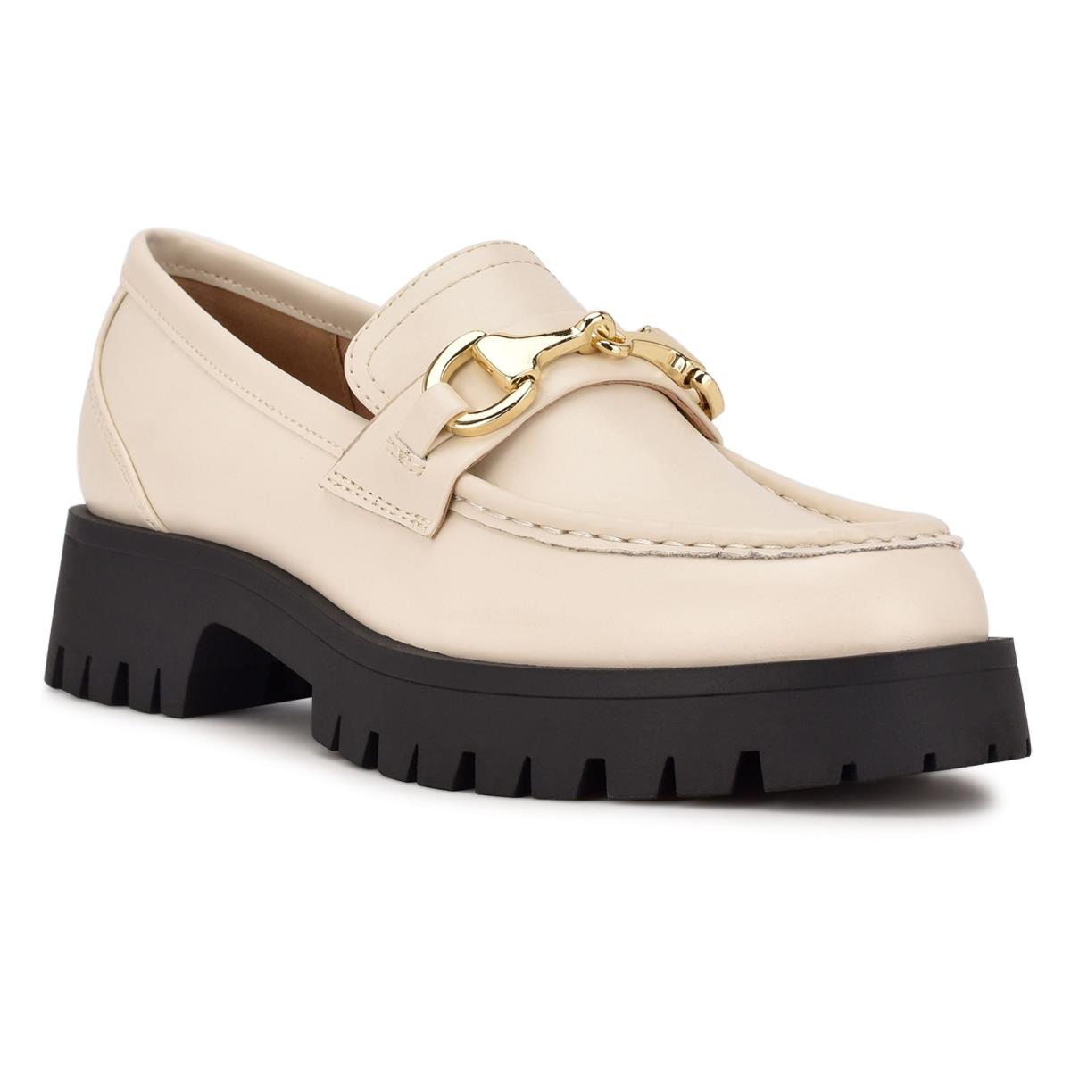 Loafers Nine West Gonehme Lug Sole Creme | 2573CMXNO