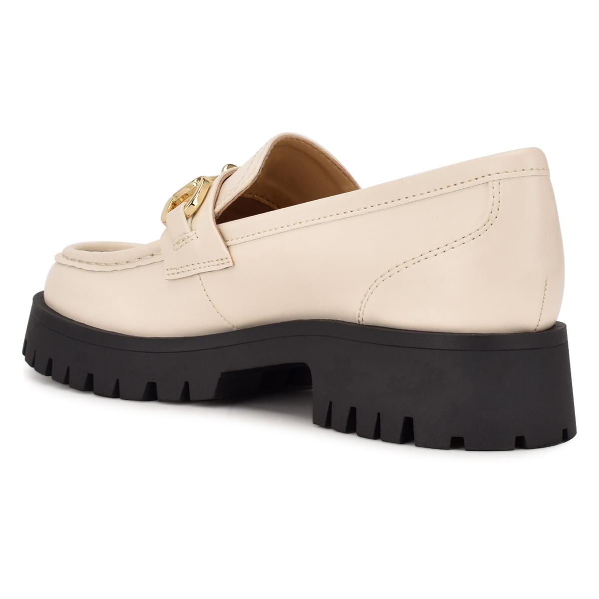 Loafers Nine West Gonehme Lug Sole Creme | 2573CMXNO