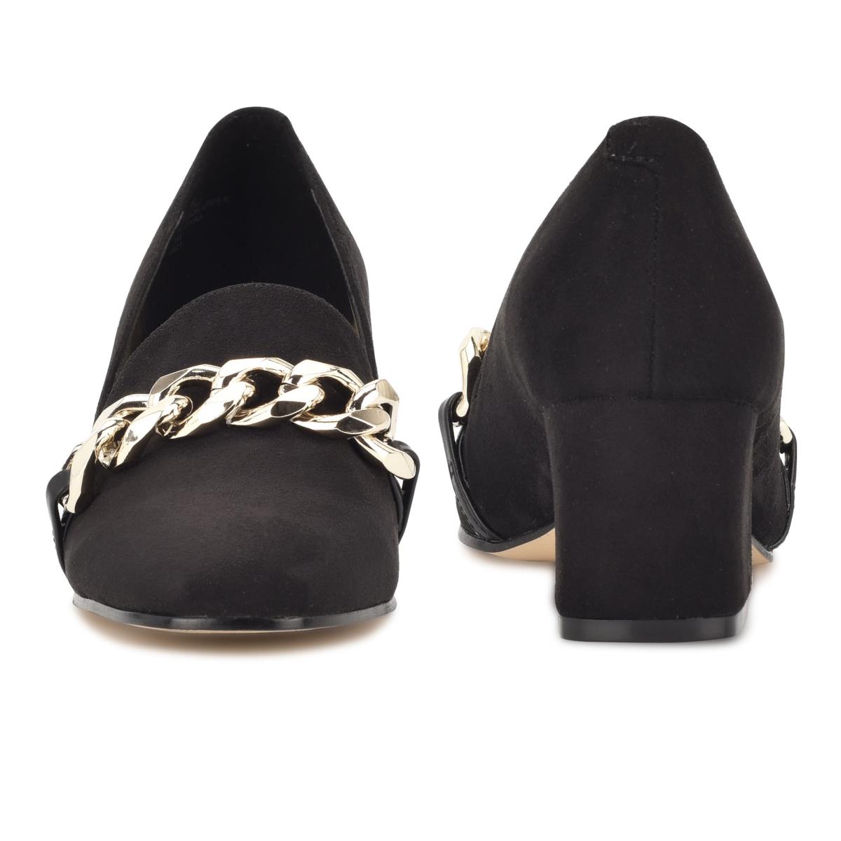 Loafers Nine West Remal Tacón Negras Negras | 8176YDTBK