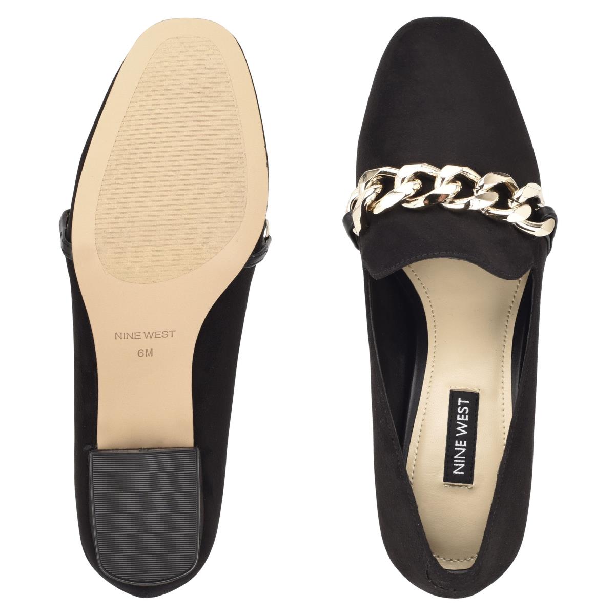 Loafers Nine West Remal Tacón Negras Negras | 8176YDTBK