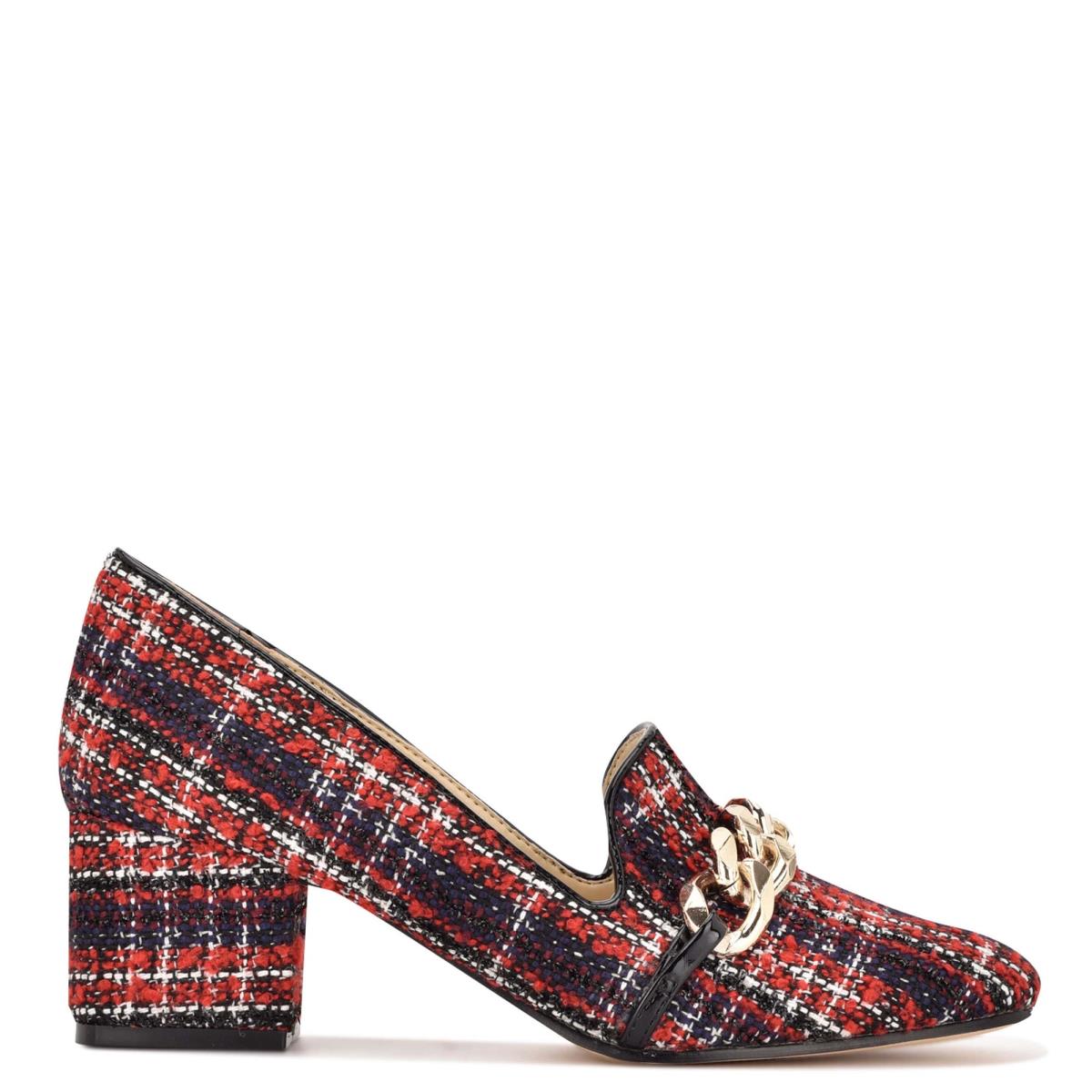 Loafers Nine West Remal Tacón Rojas | 1503THSEP