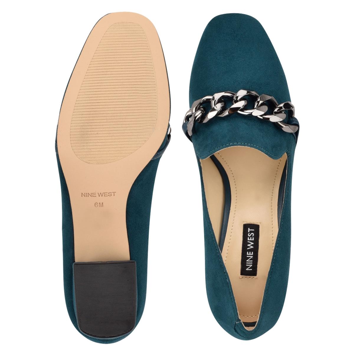 Loafers Nine West Remal Tacón Turquesa Turquesa | 5473LZGXT