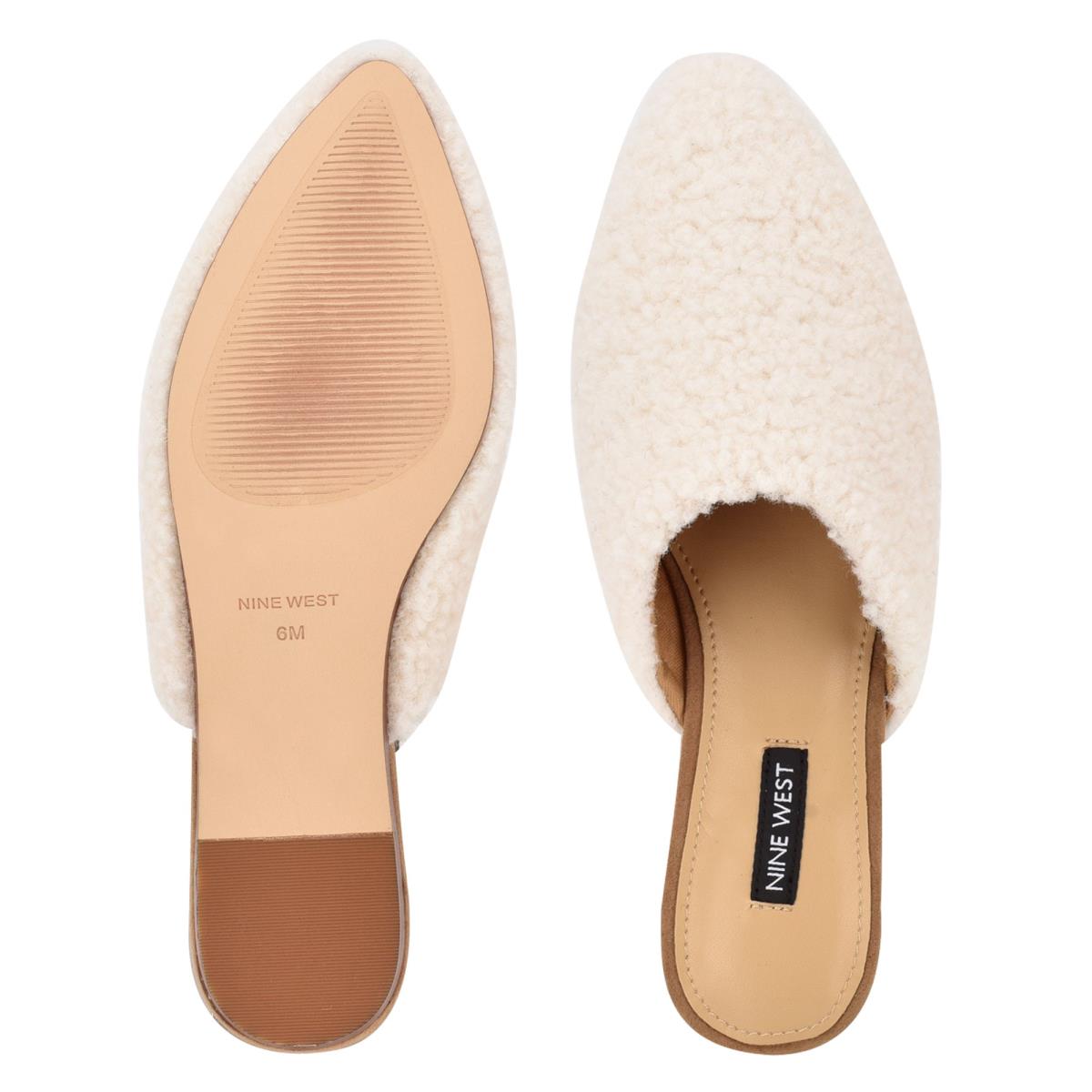 Mulas Nine West Furzy Pointy Puntera Creme | 5147ZPXYO