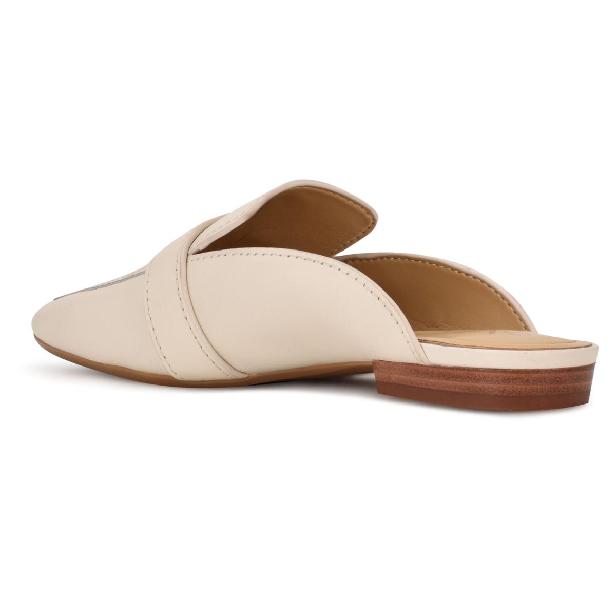 Mulas Nine West Neat 9x9 Loafer Creme | 0693TPIKO