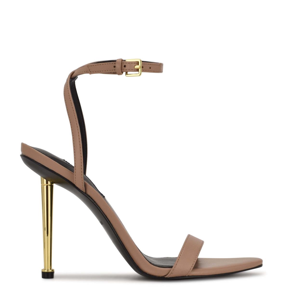 Sandalias Con Tiras Nine West Reina Ankle Marrones | 5017STWME