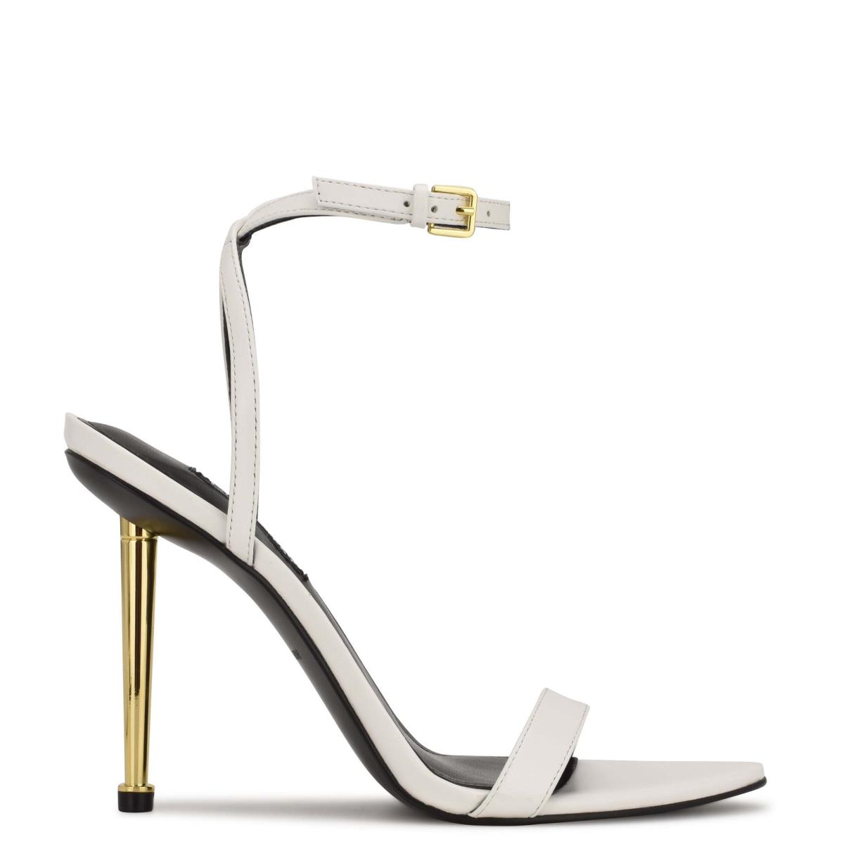 Sandalias Con Tiras Nine West Reina Ankle Blancas | 6297OPIJY