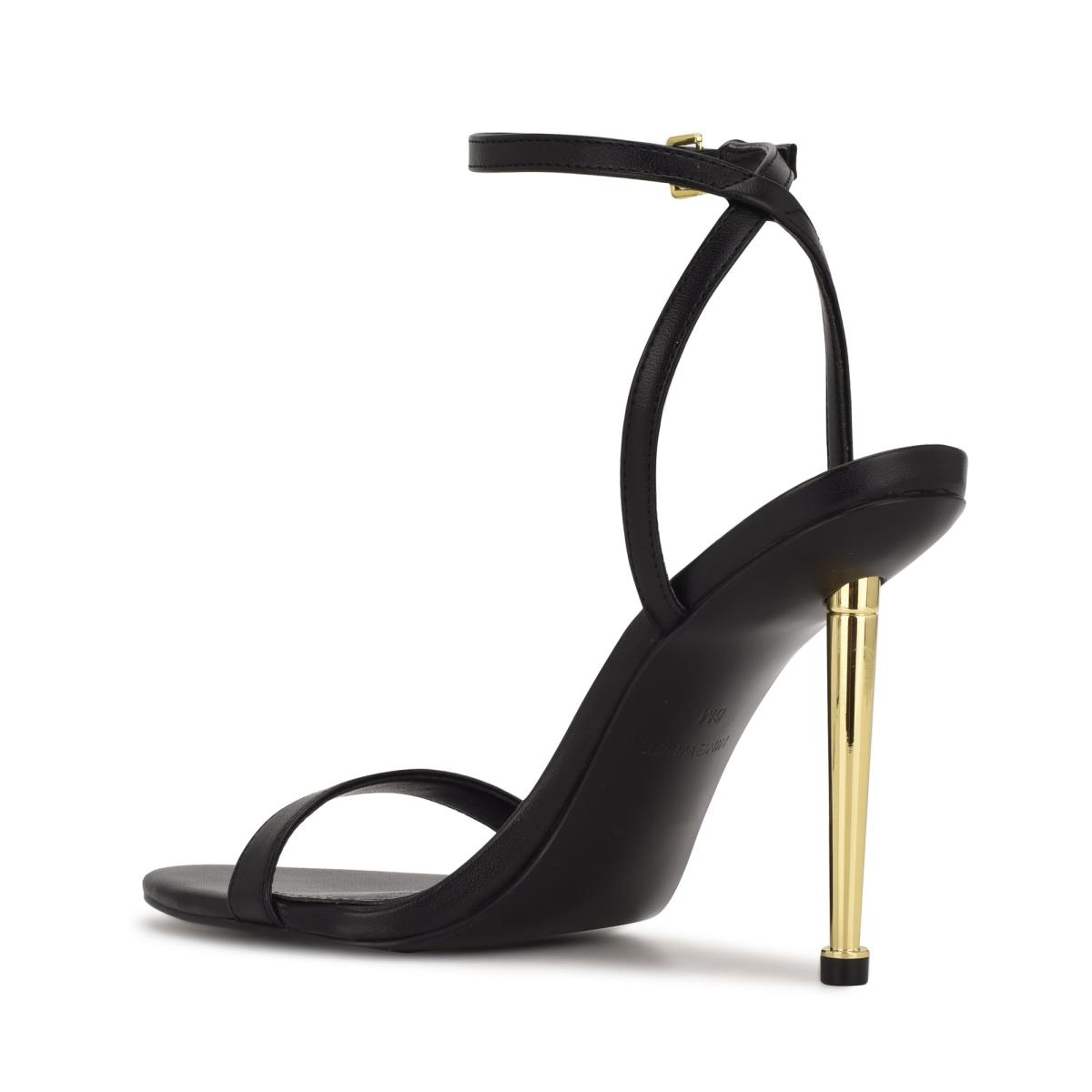 Sandalias Con Tiras Nine West Reina Ankle Negras | 7861EYTUM