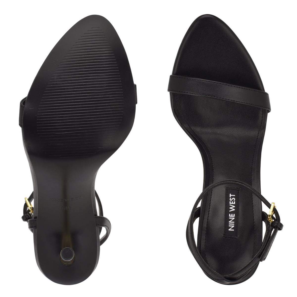 Sandalias Con Tiras Nine West Reina Ankle Negras | 7861EYTUM