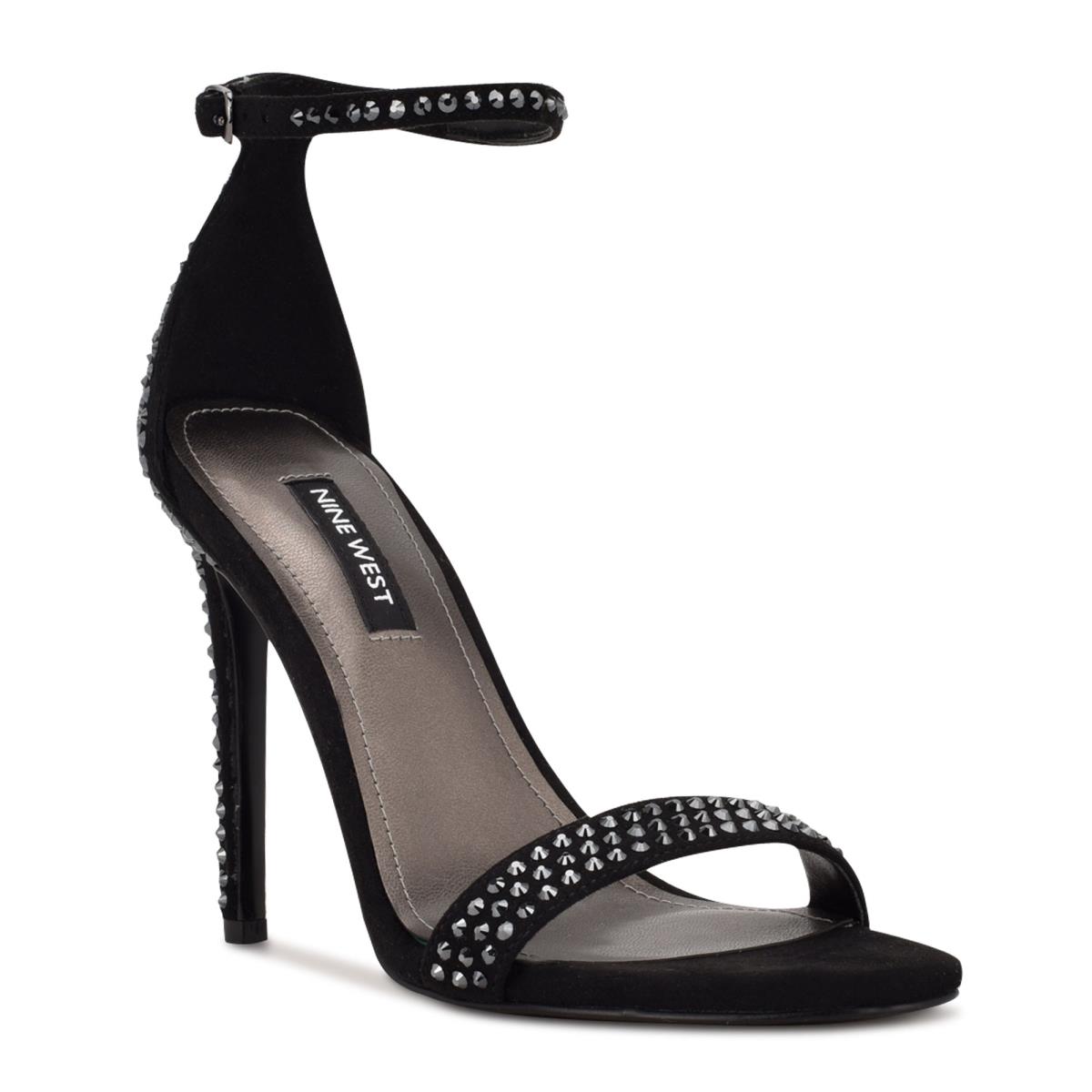 Sandalias Con Tiras Nine West Toria Ankle Negras | 3687MLKPT