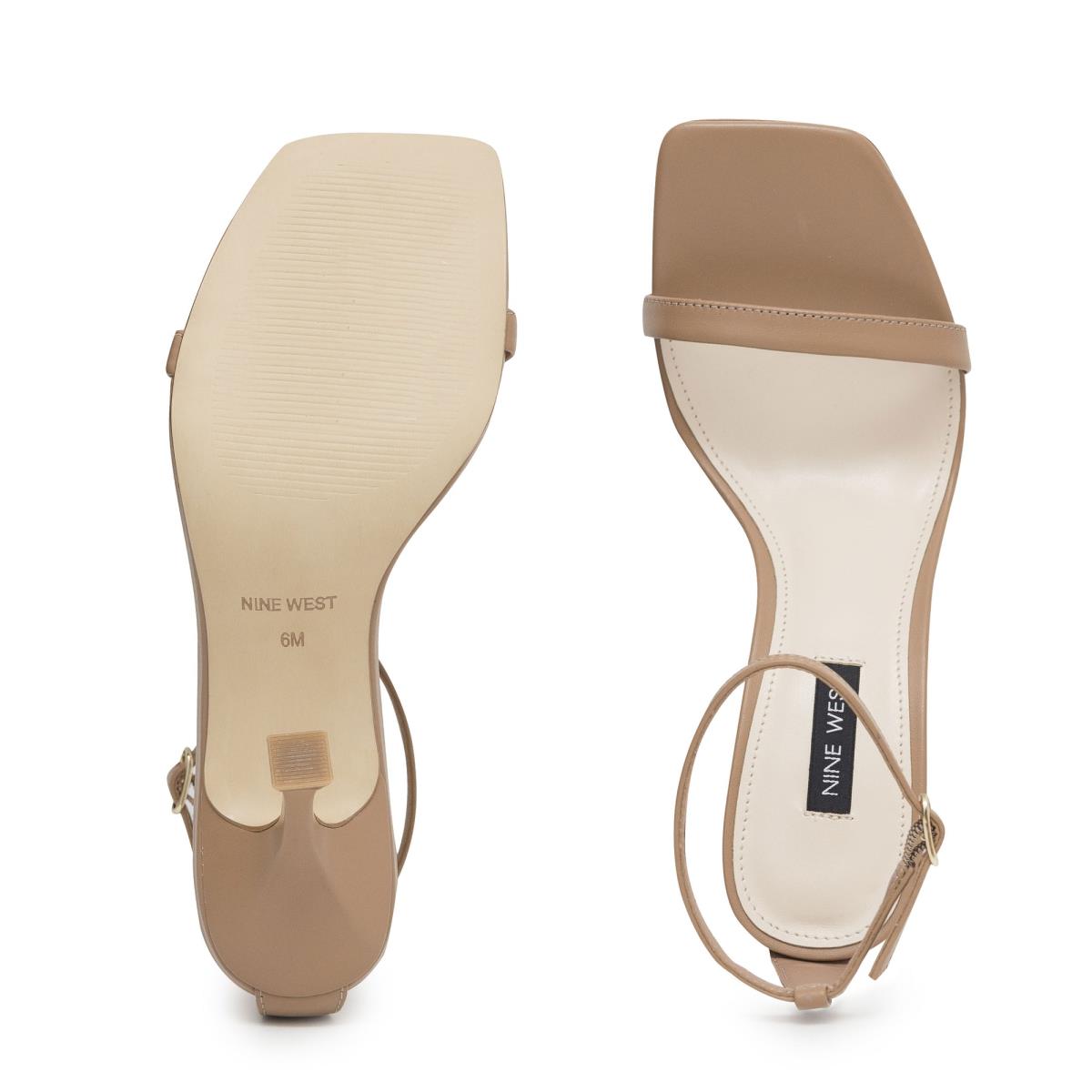 Sandalias Con Tiras Nine West Yess Ankle Beige | 2495KMJTH