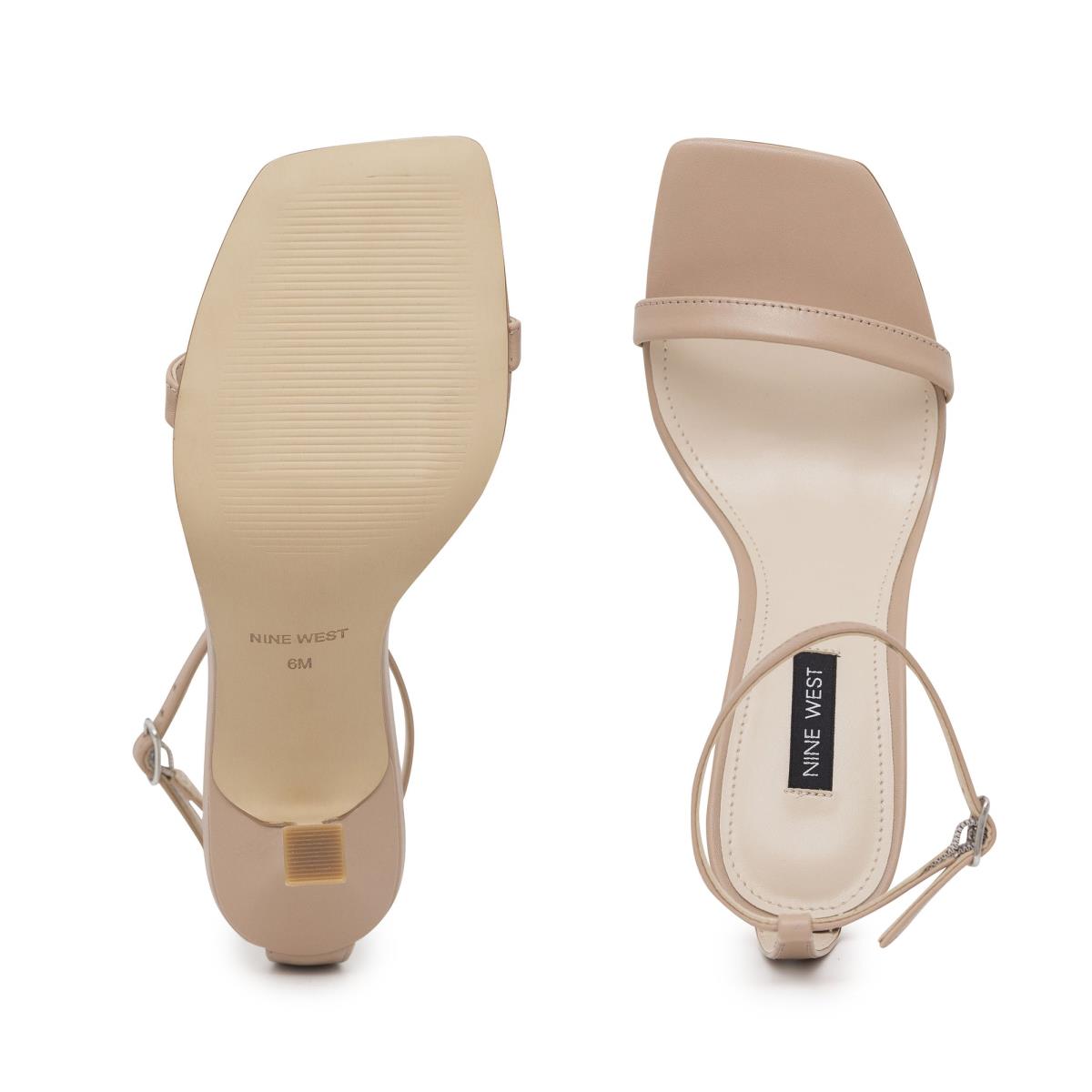 Sandalias Con Tiras Nine West Yess Ankle Beige | 9817PFVYR