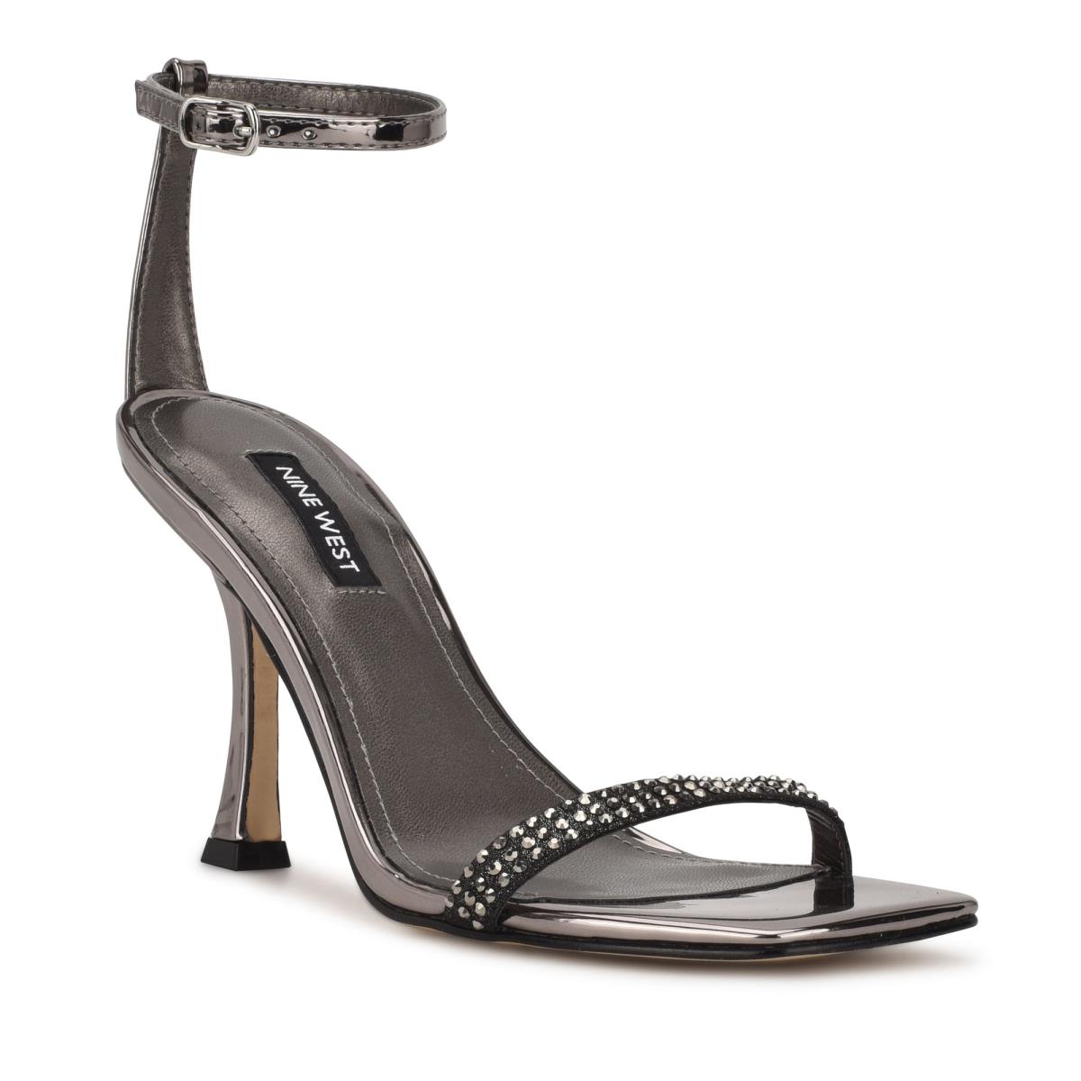 Sandalias Con Tiras Nine West Yess Rhinestone Ankle Azules Gris | 7421MSNEY