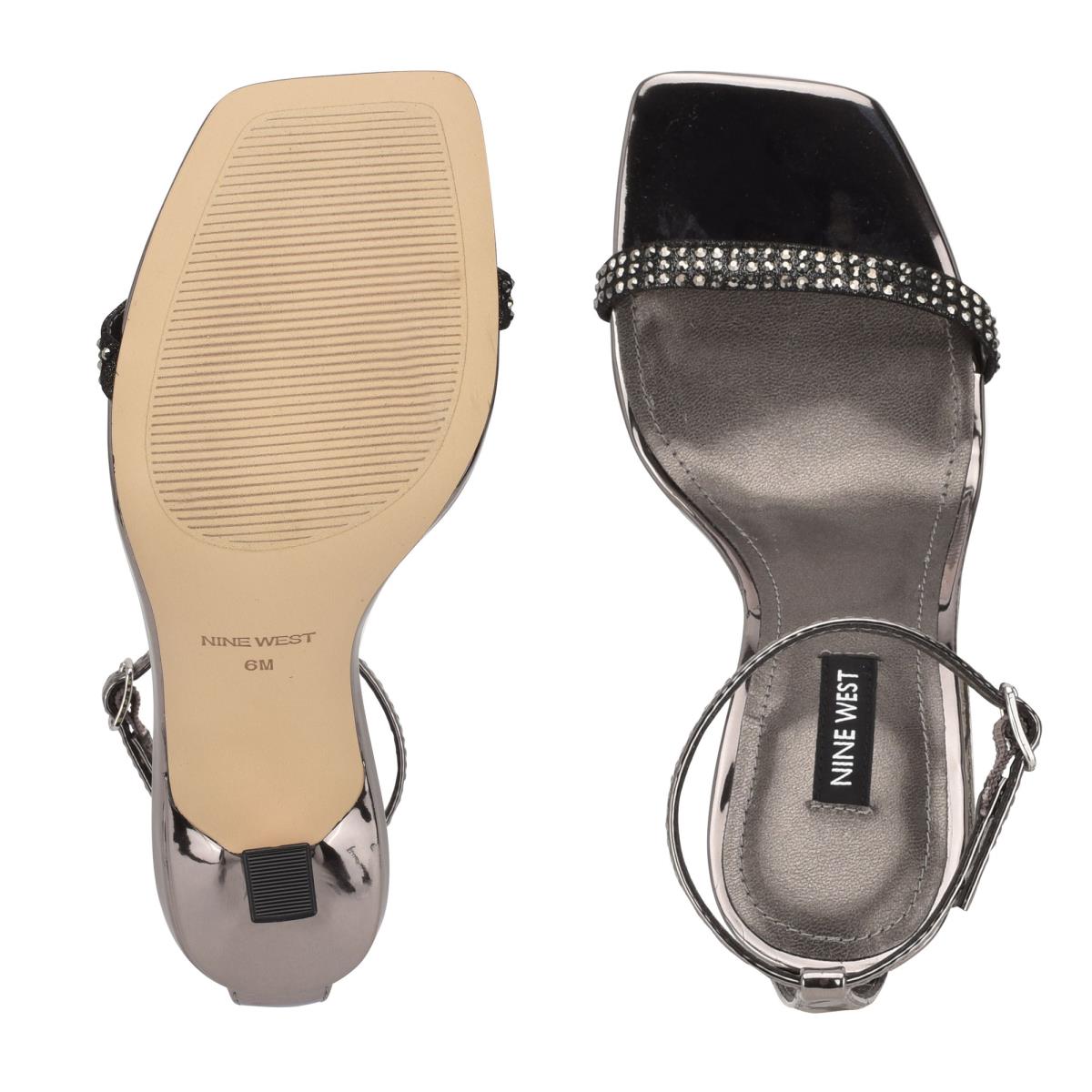 Sandalias Con Tiras Nine West Yess Rhinestone Ankle Azules Gris | 7421MSNEY