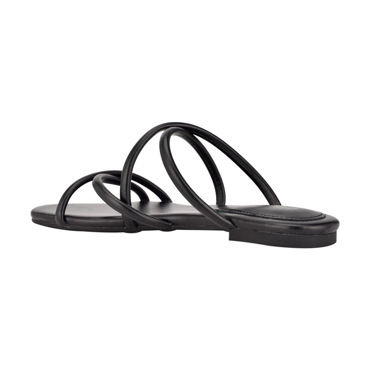 Sandalias Deslizantes Nine West Beva Planos Negras | 9345LYFMO