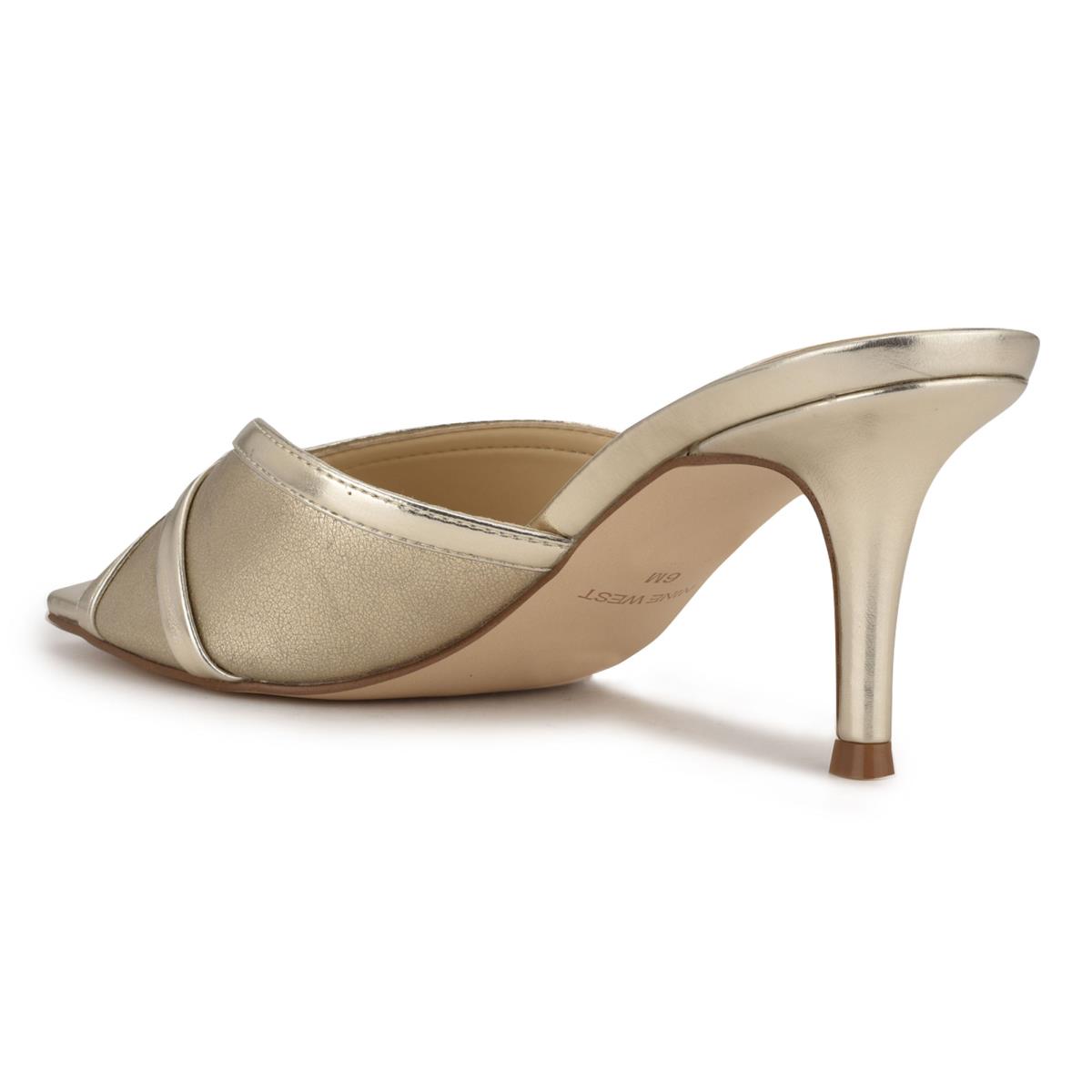 Sandalias Deslizantes Nine West Dainty Tacón Plateadas | 5603ZINUP