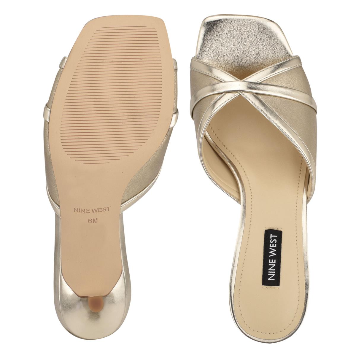 Sandalias Deslizantes Nine West Dainty Tacón Plateadas | 5603ZINUP