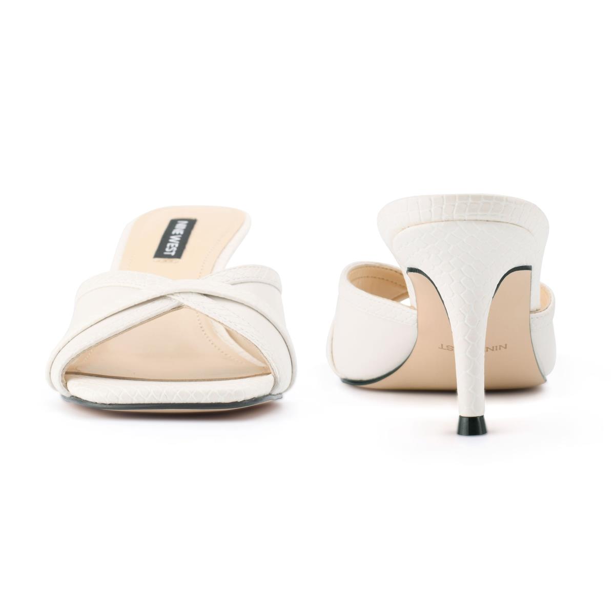 Sandalias Deslizantes Nine West Dainty Tacón Blancas | 8203PYIUH