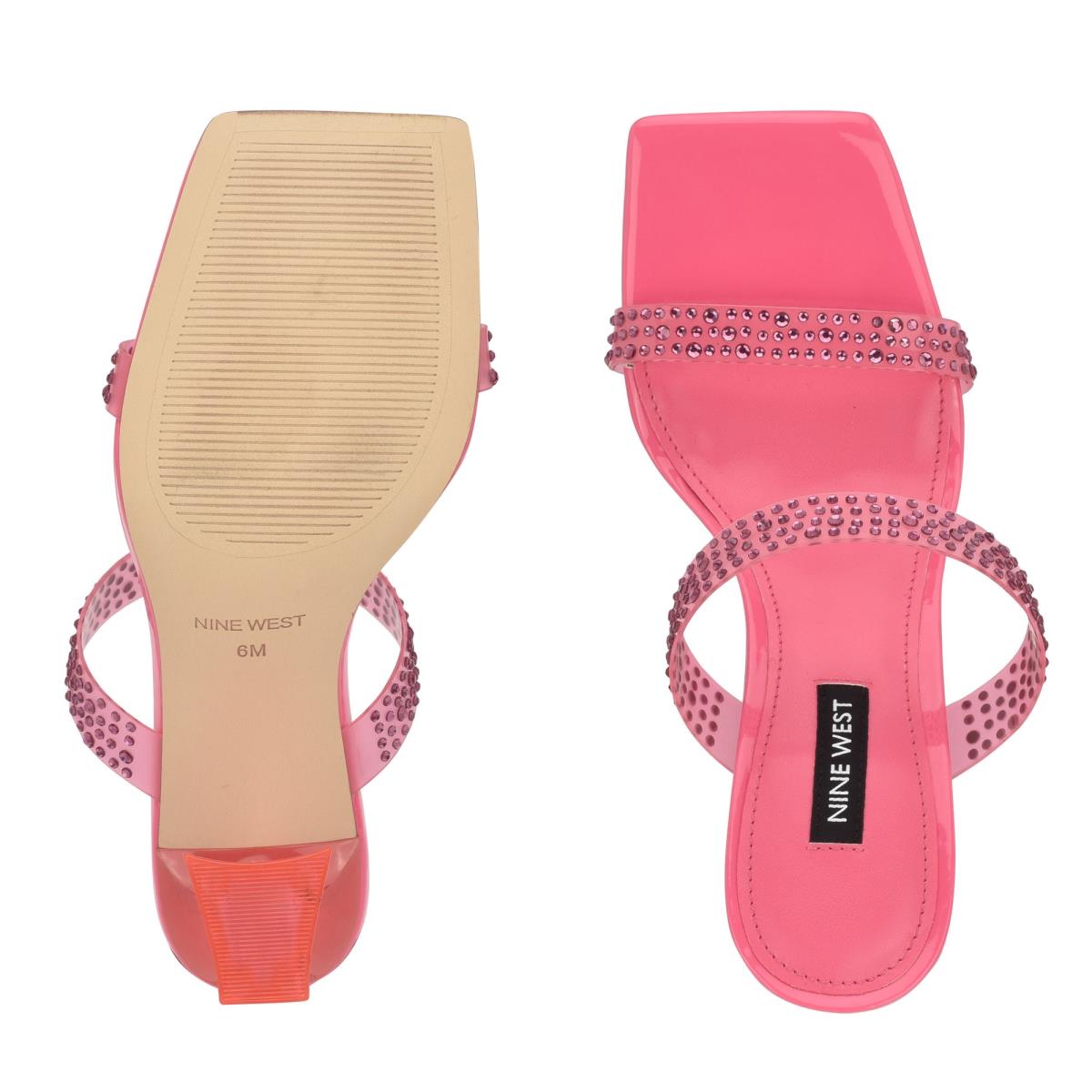 Sandalias Deslizantes Nine West Darla Tacón Rosas | 0687HVGOS