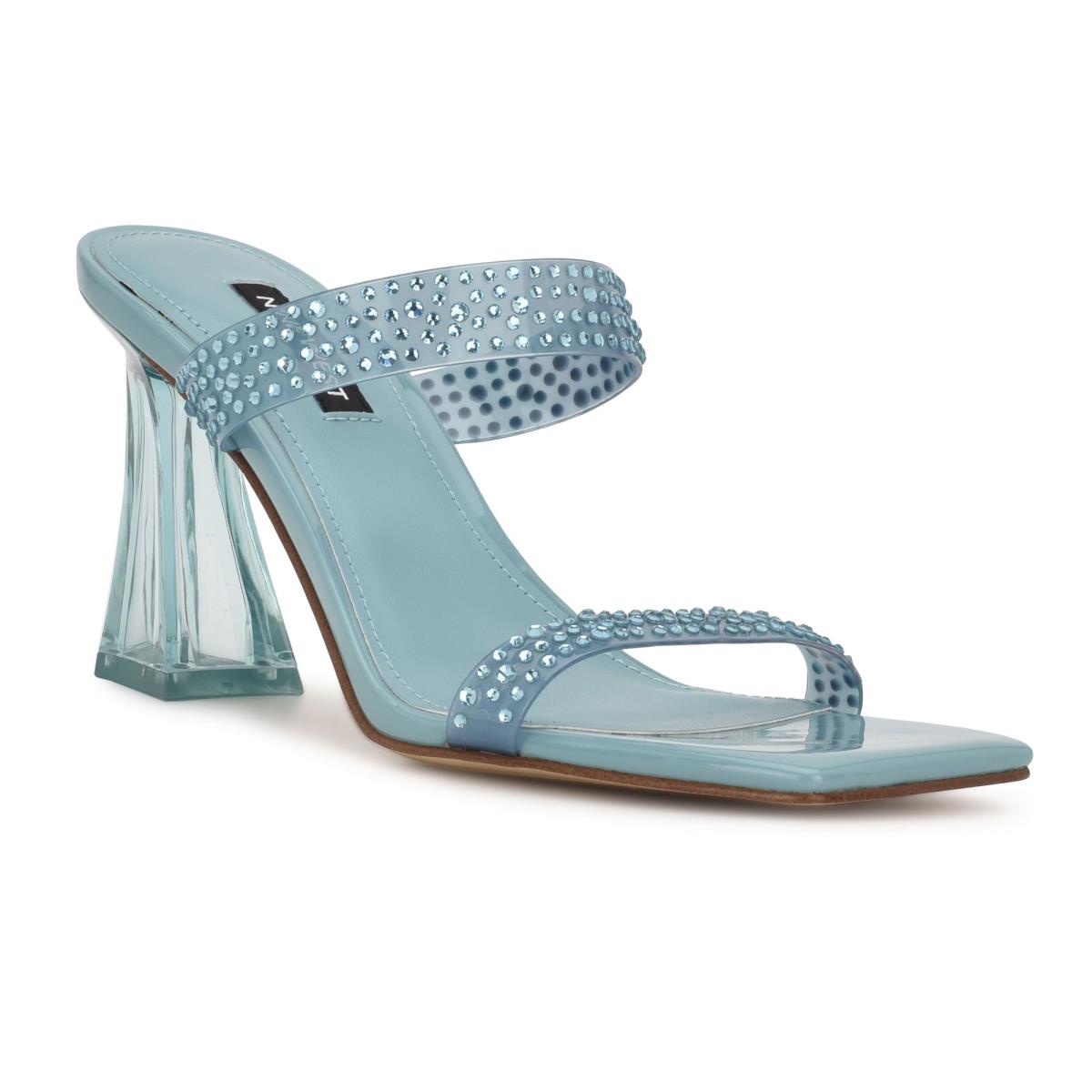 Sandalias Deslizantes Nine West Darla Tacón Azules | 6143RNHLU