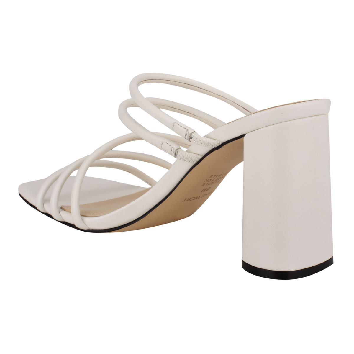 Sandalias Deslizantes Nine West Girlie Block Heel Blancas | 3857TDEBR