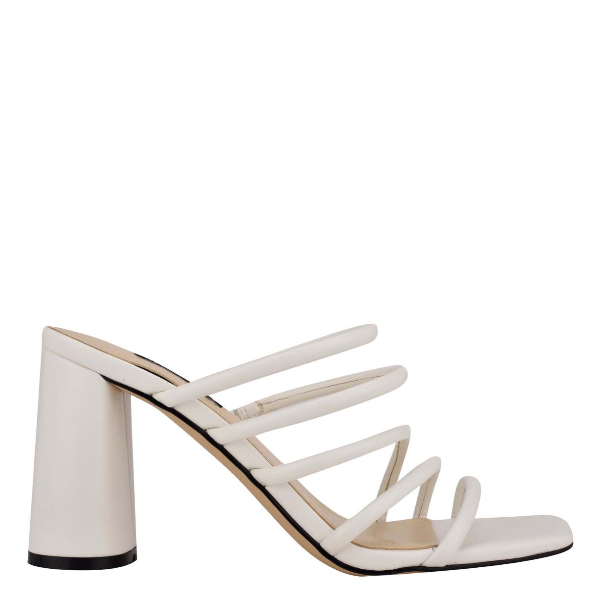 Sandalias Deslizantes Nine West Girlie Block Heel Blancas | 3857TDEBR