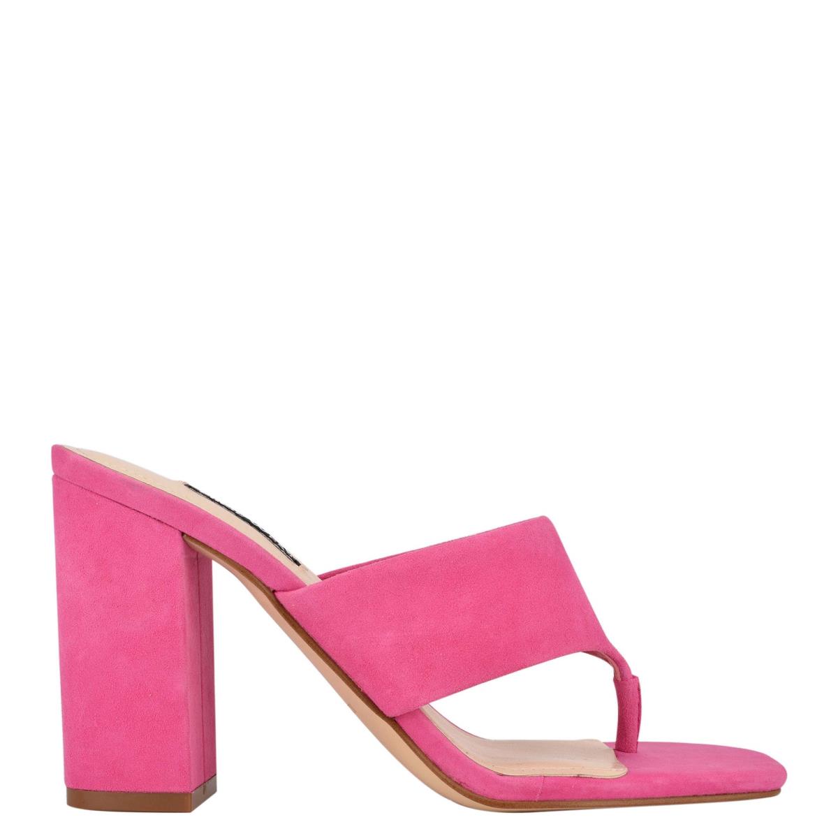 Sandalias Deslizantes Nine West Gogo Block Heel Rosas | 7245ILWQN