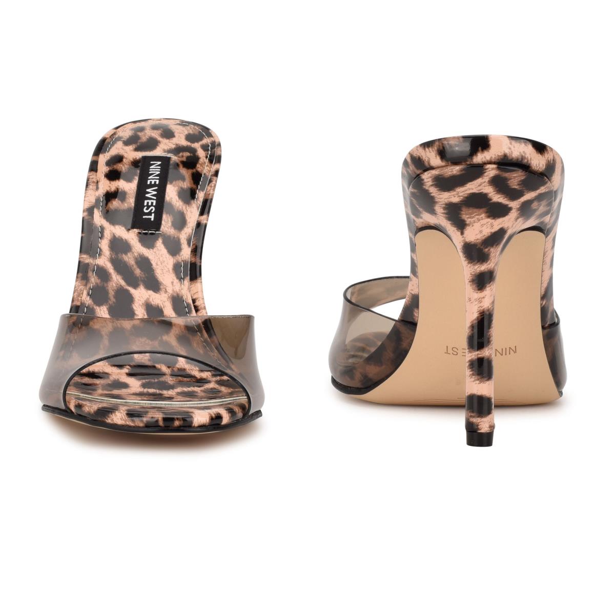 Sandalias Deslizantes Nine West Ido Tacón Leopardo | 3270IKGDJ