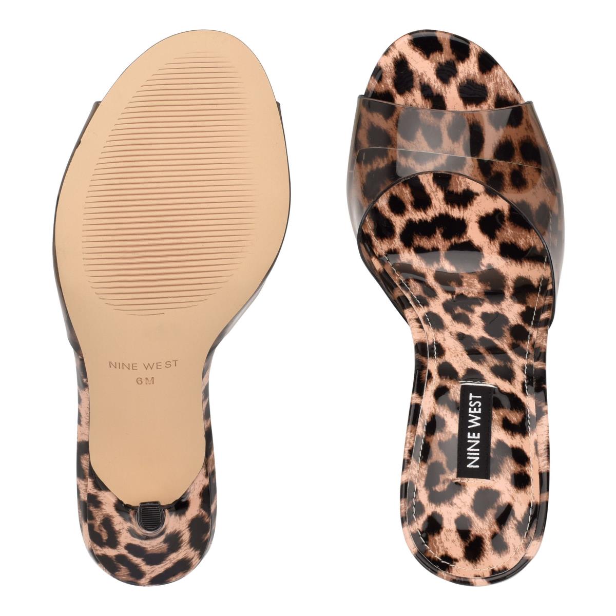 Sandalias Deslizantes Nine West Ido Tacón Leopardo | 3270IKGDJ