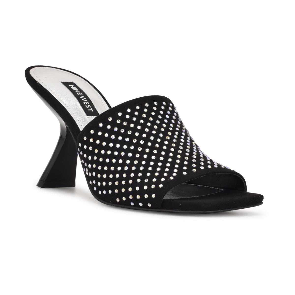 Sandalias Deslizantes Nine West Partie Tacón Negras | 6342HPLEI