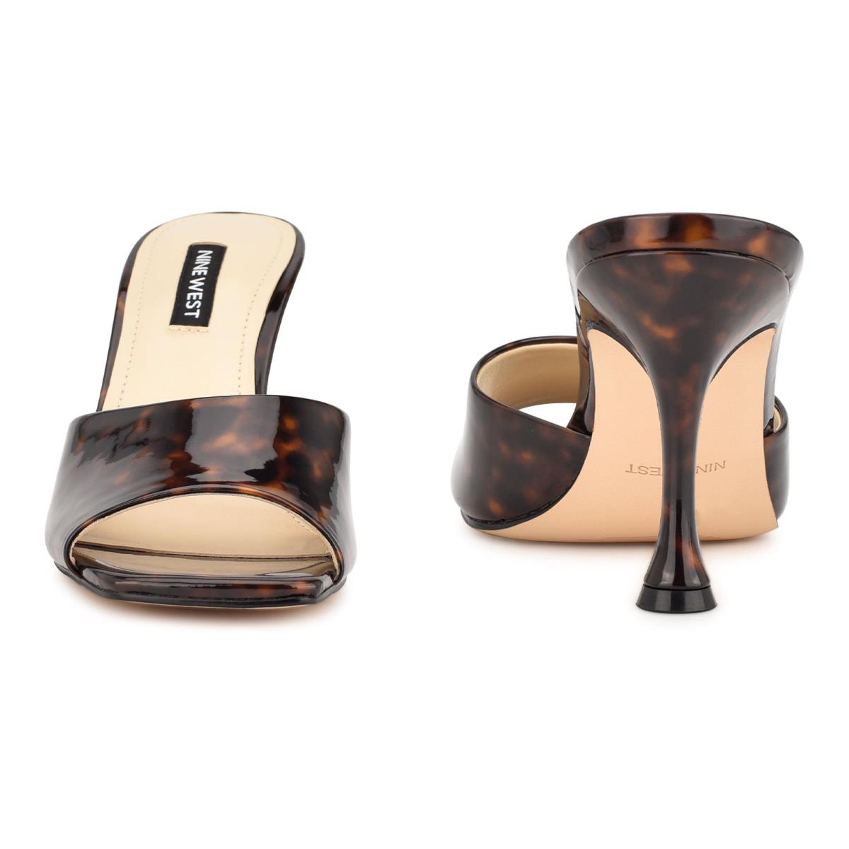 Sandalias Deslizantes Nine West Perfact Tacón Cafe | 2185MSQAB