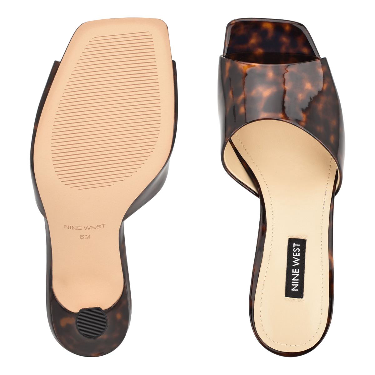 Sandalias Deslizantes Nine West Perfact Tacón Cafe | 2185MSQAB