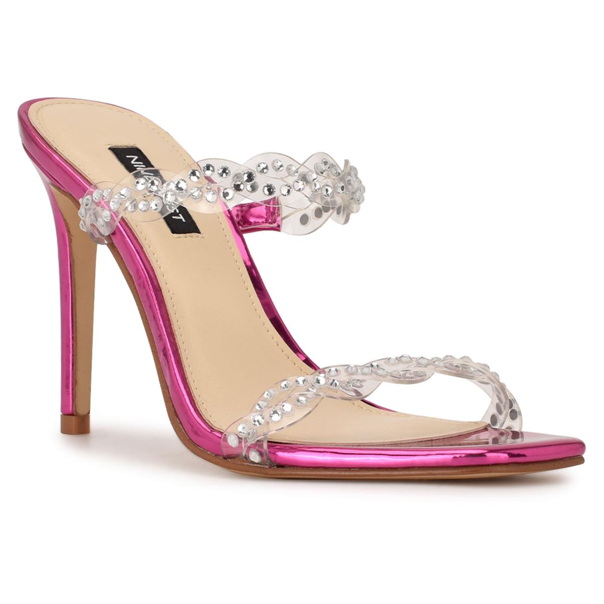 Sandalias Deslizantes Nine West Ziggle Tacón Rosas | 9235BSLHI