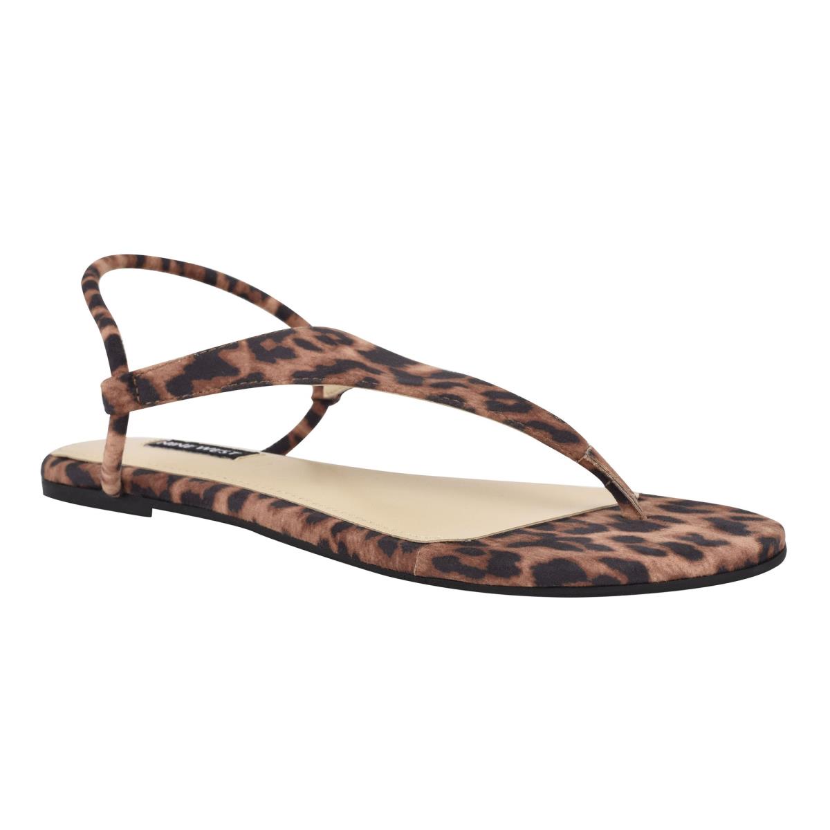 Sandalias Planas Nine West Braydin Stretch Leopardo | 5043PVOCD