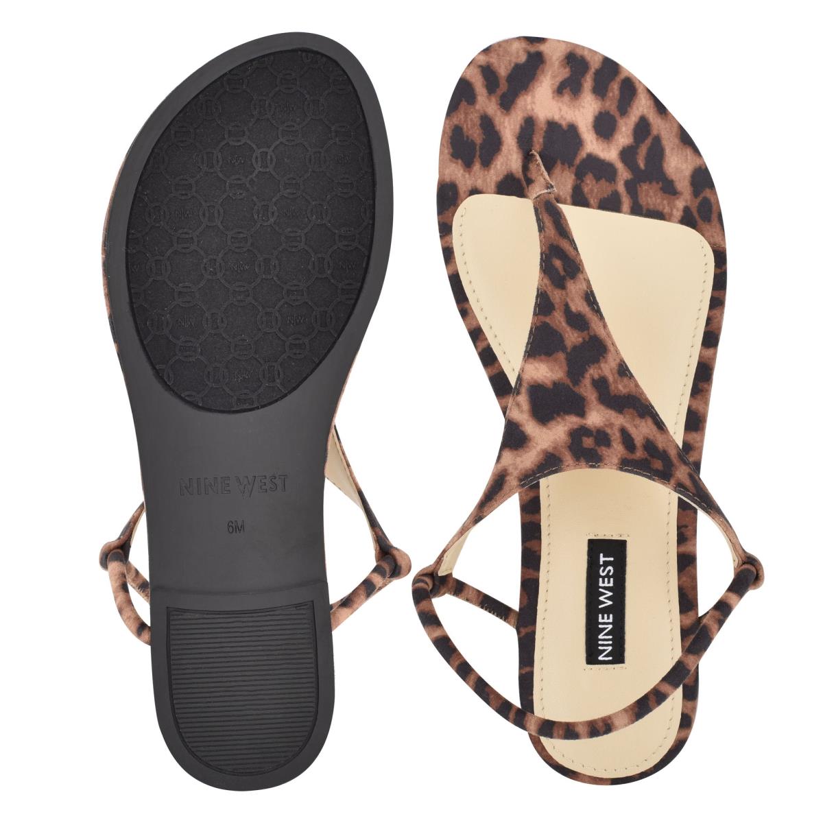 Sandalias Planas Nine West Braydin Stretch Leopardo | 5043PVOCD