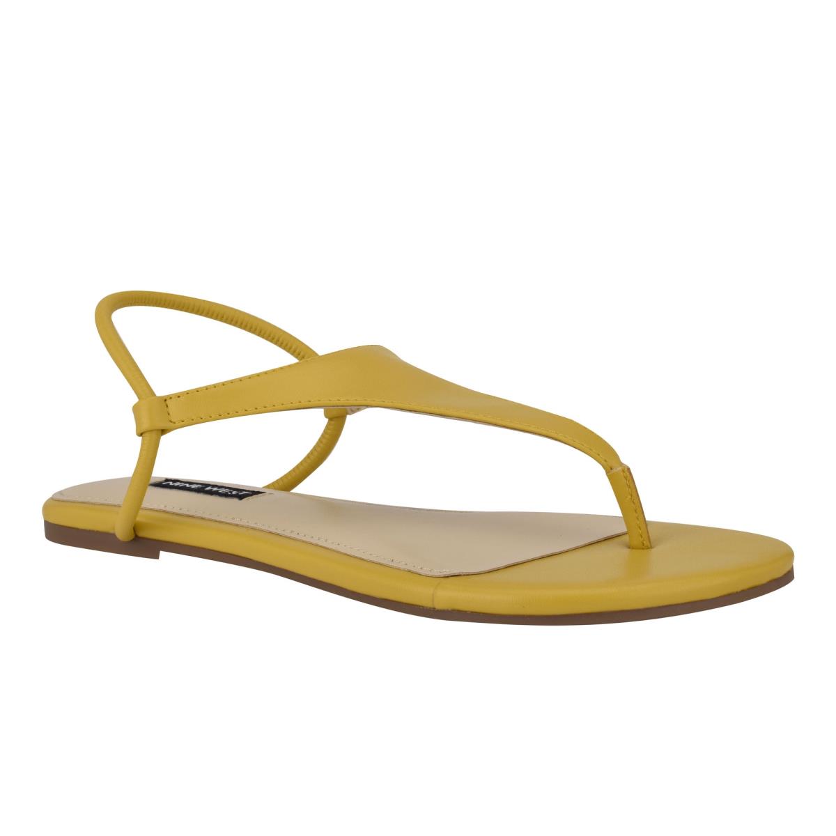 Sandalias Planas Nine West Braydin Stretch Amarillo | 6091UFLWS