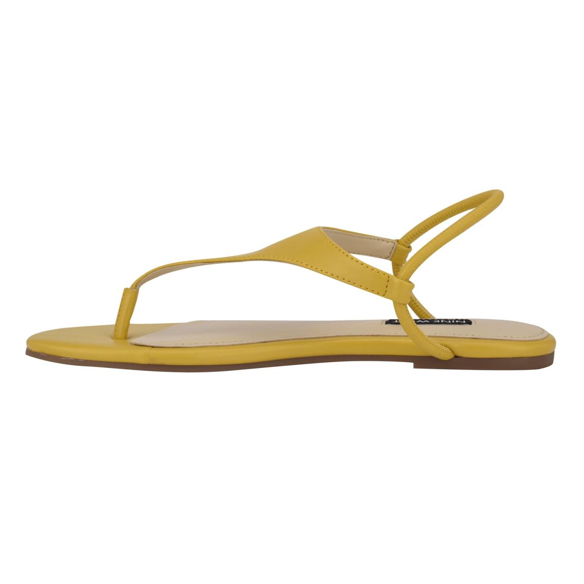 Sandalias Planas Nine West Braydin Stretch Amarillo | 6091UFLWS