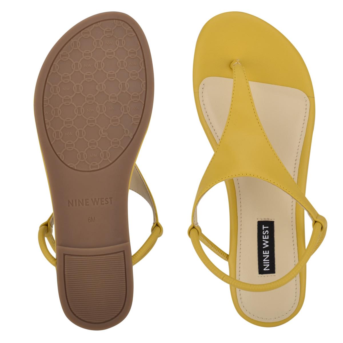 Sandalias Planas Nine West Braydin Stretch Amarillo | 6091UFLWS