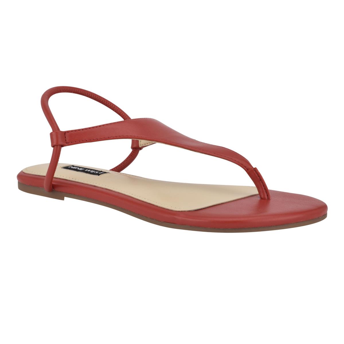 Sandalias Planas Nine West Braydin Stretch Rojas | 9764VTYMI