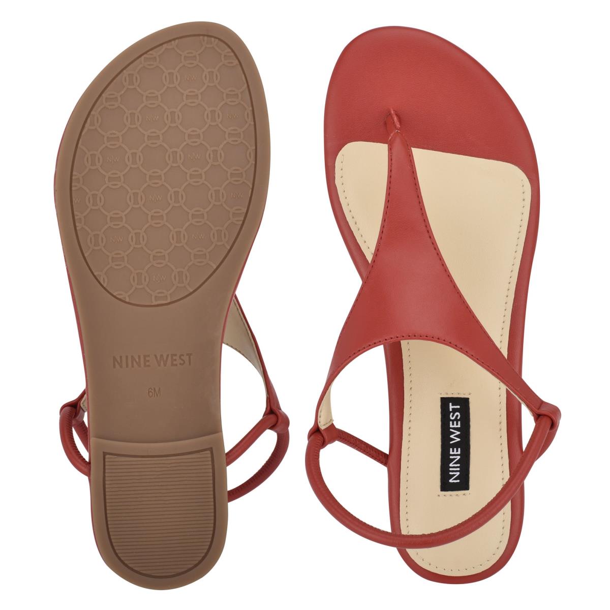 Sandalias Planas Nine West Braydin Stretch Rojas | 9764VTYMI